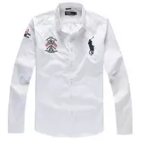 chemise hommes ralph lauren populaire coton 2013 polo big pony washington white